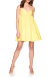Susana Monaco Plunge Neck Babydoll Dress In Banana