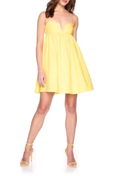 Susana Monaco Plunge Neck Babydoll Dress In Banana