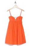 Susana Monaco Plunge Neck Babydoll Dress In Orange