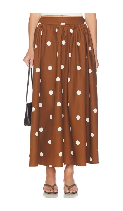 Susana Monaco Polka Dot Poplin Midi Skirt