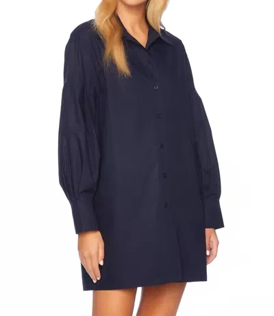 Susana Monaco Poplin Button-down Shirt Dress In Midnight In Blue