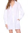 Susana Monaco Poplin Button-down Shirt Dress In Sugar In White