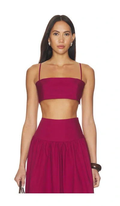 Susana Monaco Poplin Crop String Top In Pink