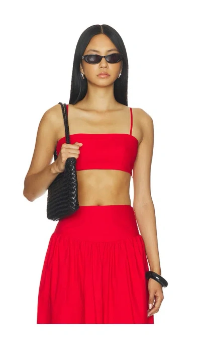 Susana Monaco Poplin Crop String Top In Red