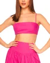 Susana Monaco Cotton Poplin Crop Top In Fuschia
