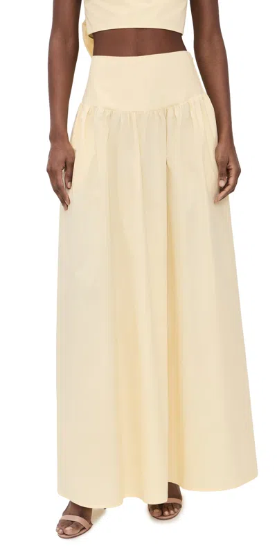 Susana Monaco Poplin Dropped Waist Skirt Whip Cream