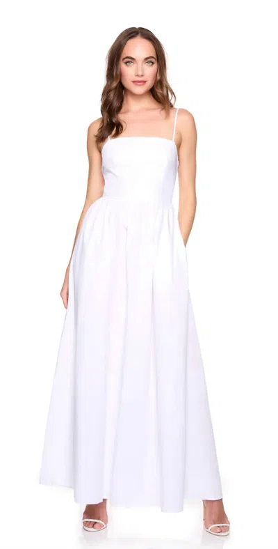 Susana Monaco Poplin Lace Up Maxi Dress In Sugar In Black