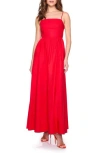 Susana Monaco Poplin Maxi Dress In Perfect Red