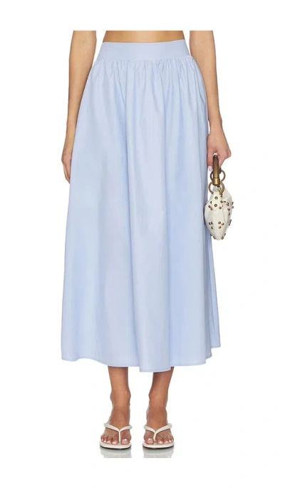 Susana Monaco Poplin Midi Skirt In Blue