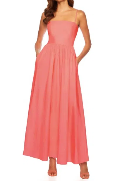 Susana Monaco Poplin Open Back Dress In Knockout Pink In Multi