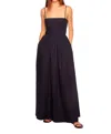 Susana Monaco Poplin Open-back Maxi Dress In Midnight In Black