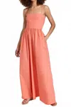 Susana Monaco Poplin Open Back Maxi Dress In Pink Grapefruit In Orange