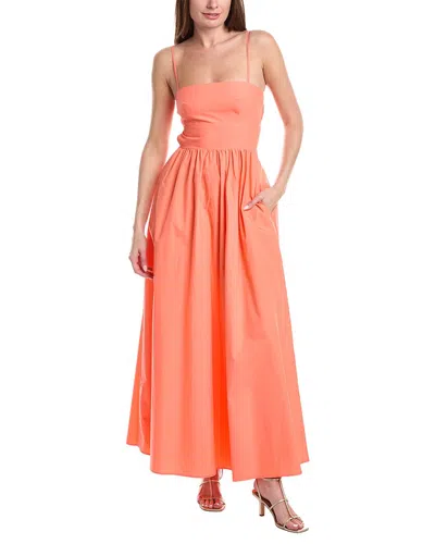 Susana Monaco Poplin Open Back Maxi Dress In Pink Grapefruit
