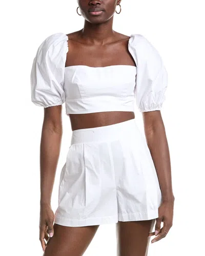 SUSANA MONACO SUSANA MONACO POPLIN PUFF SLEEVE CROP TOP