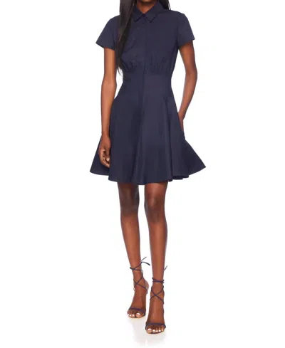 Susana Monaco Poplin Shirt Dress In Midnight In Multi