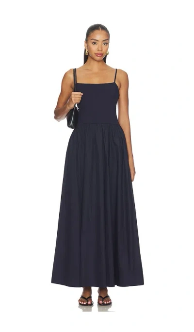 Susana Monaco Poplin String Drop Waist Maxi Dress In Blue