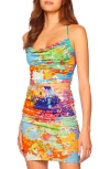 Susana Monaco Print Cowl Neck Camisole In Splatter Print
