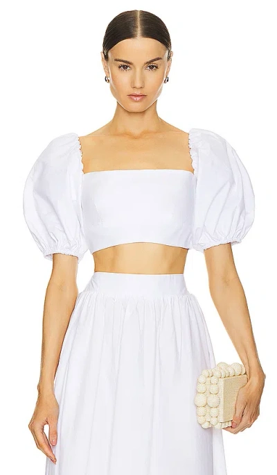 Susana Monaco Puff Sleeve Top In 白糖色
