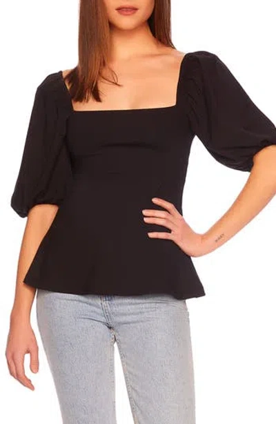 Susana Monaco Puff Sleeve Top In Black