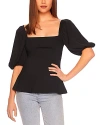 Susana Monaco Puff Sleeve Top In Black