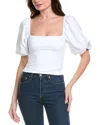 Susana Monaco Puff Sleeve Top In White