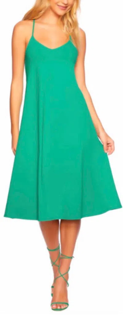 Susana Monaco Racer Back Tank Midi Dress In Nettle In Green