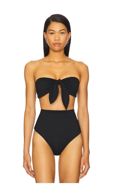 Susana Monaco Removable Tie Bandeau Top In Black