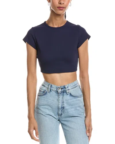 Susana Monaco Rib Crew Crop In Blue