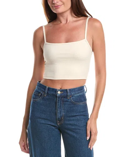 Susana Monaco Rib String Crop Top In White