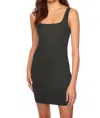 Susana Monaco Rib Tank Dress 18" In Hunter Green In Black