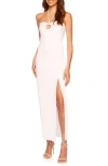 Susana Monaco Ring Front Halter Maxi Dress In Sugar