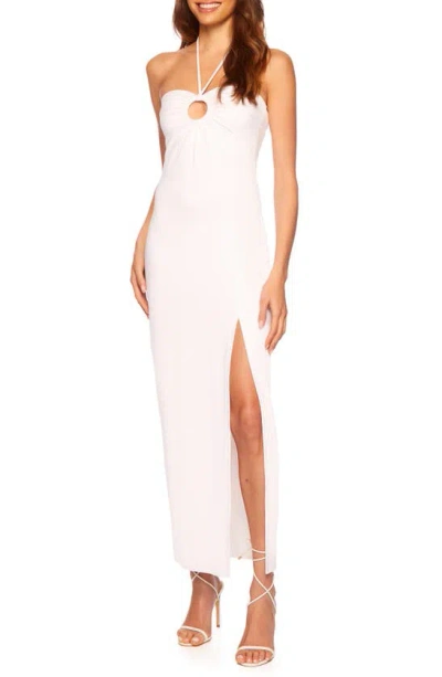 Susana Monaco Ring Front Halter Maxi Dress In Sugar