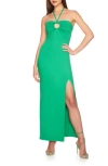 Susana Monaco Ring Front Halter Maxi Dress In Zing
