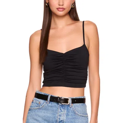 Susana Monaco Ruched Crop Camisole In Black