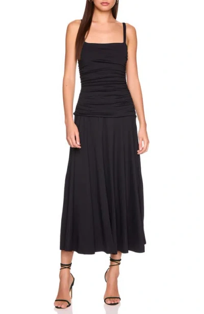 Susana Monaco Ruched Sleeveless Maxi Dress In Black