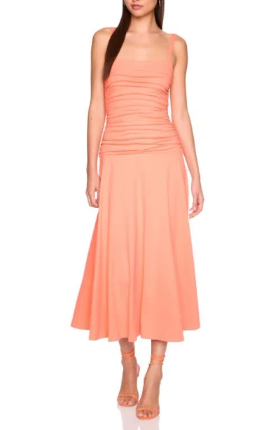 Susana Monaco Ruched Sleeveless Maxi Dress In Orange