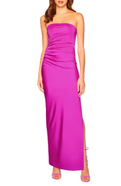 Susana Monaco Ruched Strapless Maxi Dress In Supernova