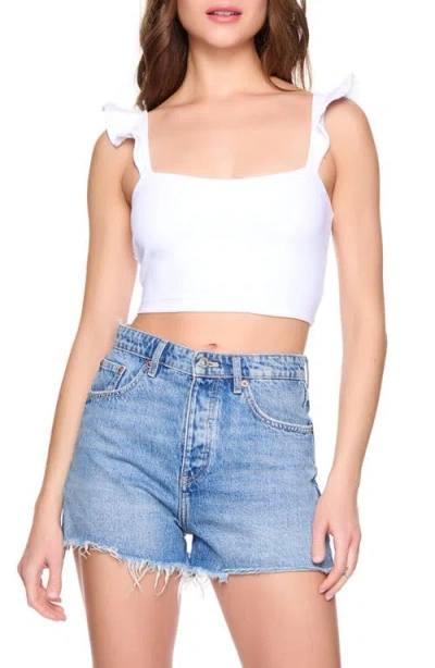 Susana Monaco Ruffle Strap Crop Tank In Sugar