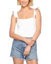 Susana Monaco Ruffle Strap Stretch Nylon Tank In Sugar