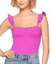 Susana Monaco Ruffle Strap Sleeveless Top In Supernova