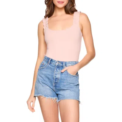 Susana Monaco Ruffle Strap Tank Top In Pink
