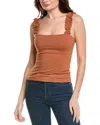 Susana Monaco Ruffle Strap Top In Brown