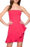 Susana Monaco Ruffle Tube Dress In Pink