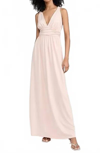 Susana Monaco Rushed Cross Back Maxi Dress In Bleached Almond In Pink