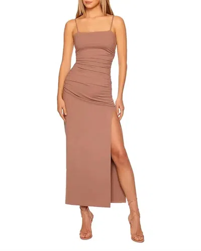 Susana Monaco Rushed Maxi Dress In Coco In Brown