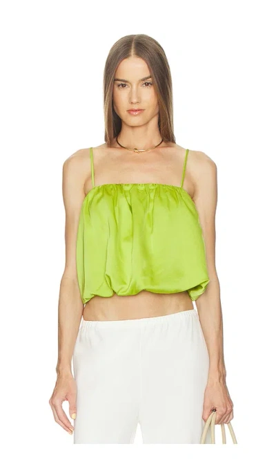 Susana Monaco Satin Bubble String Top In Green