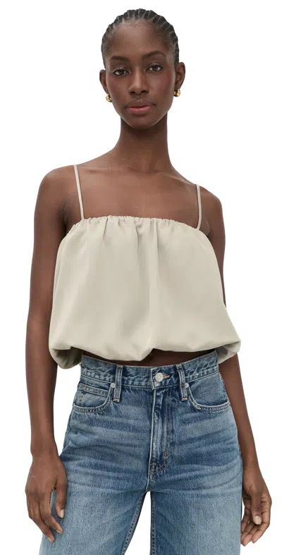 Susana Monaco Satin Bubble String Top Sandstone In Gray