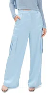 Susana Monaco Satin Cargo Pants 32 Poolside In Multi