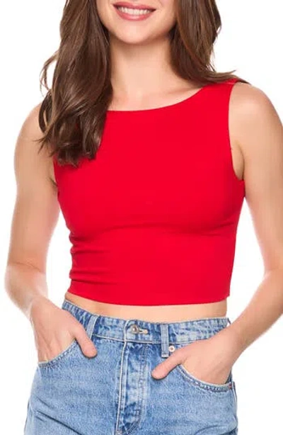 Susana Monaco Scoop Back Crop Tank In Red
