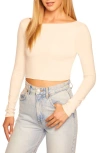 Susana Monaco Scoop Back Crop Top In Blanched Almond